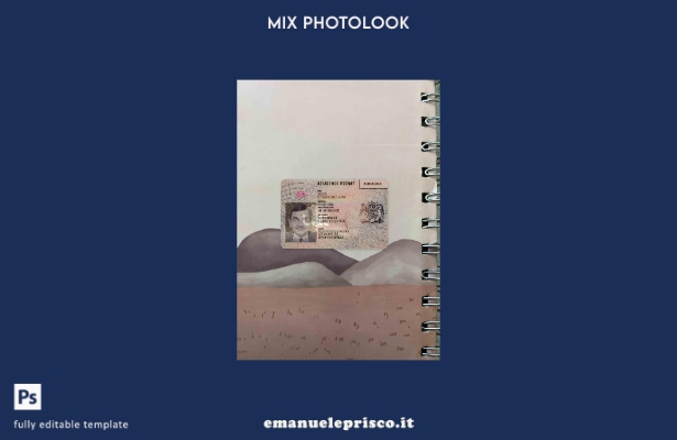 modello FRONTALE photolook per permesso di soggiorno nel Regno Unito in stile ve